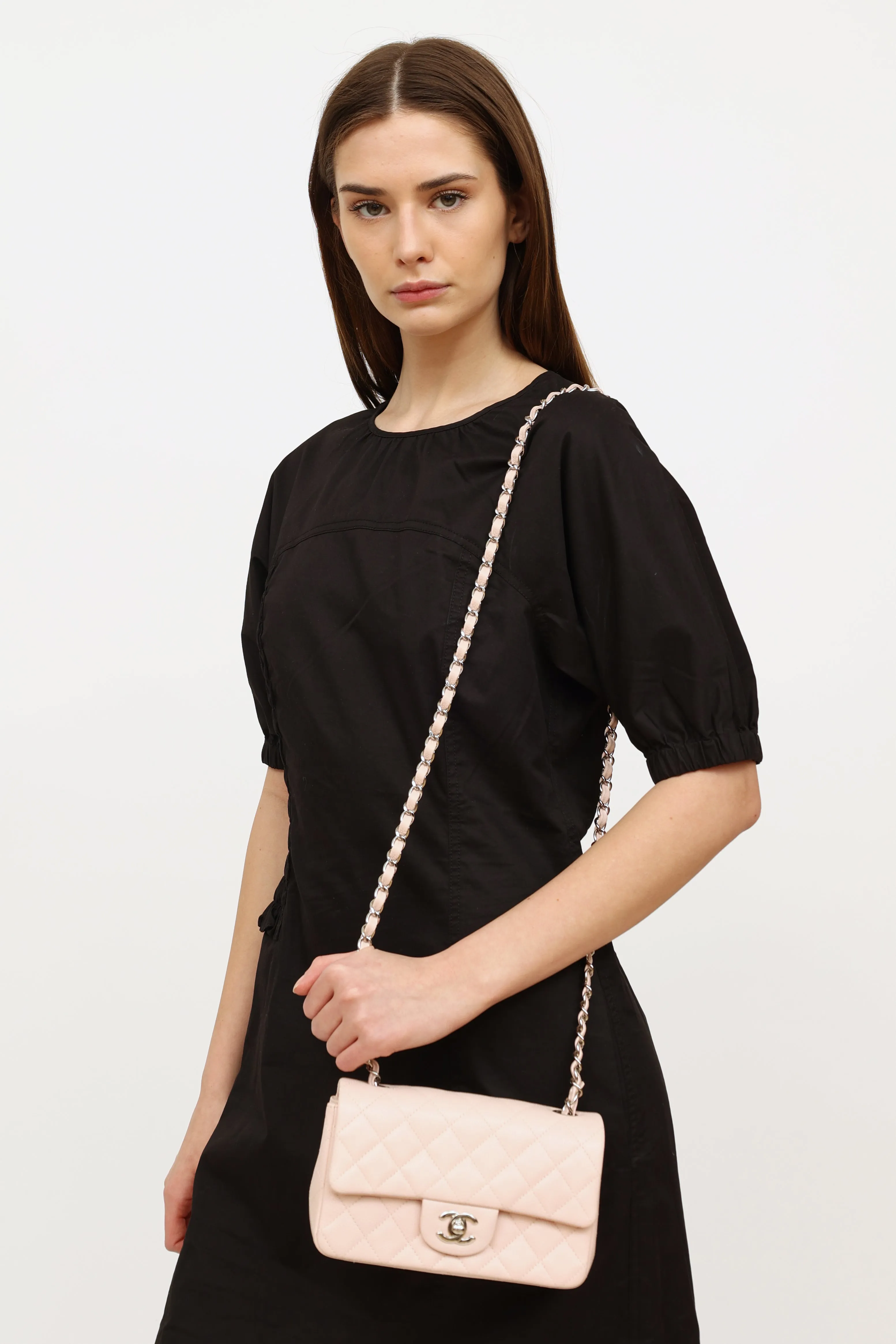2013 Light Pink Caviar Rectangle Classic Bag