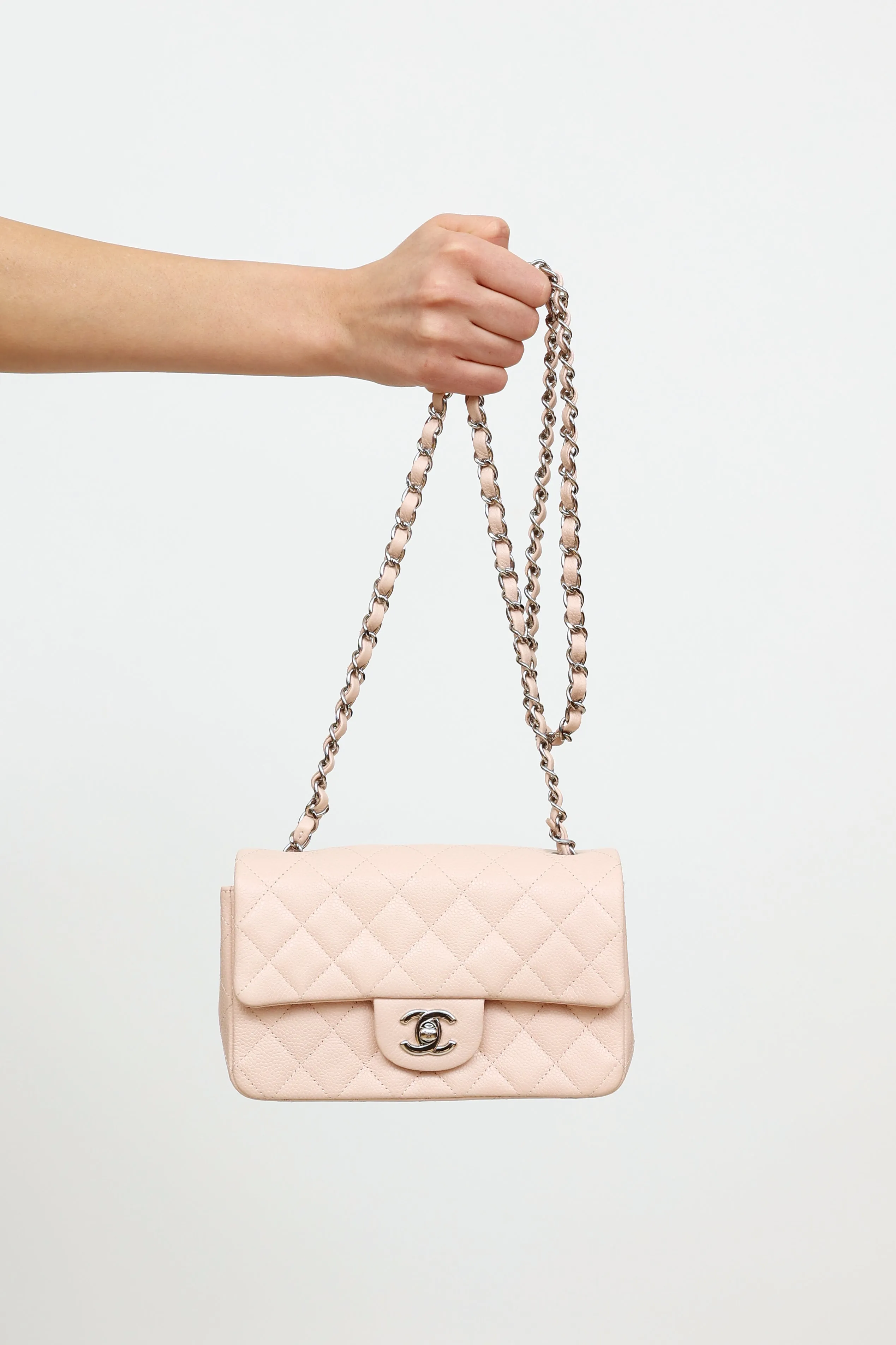 2013 Light Pink Caviar Rectangle Classic Bag