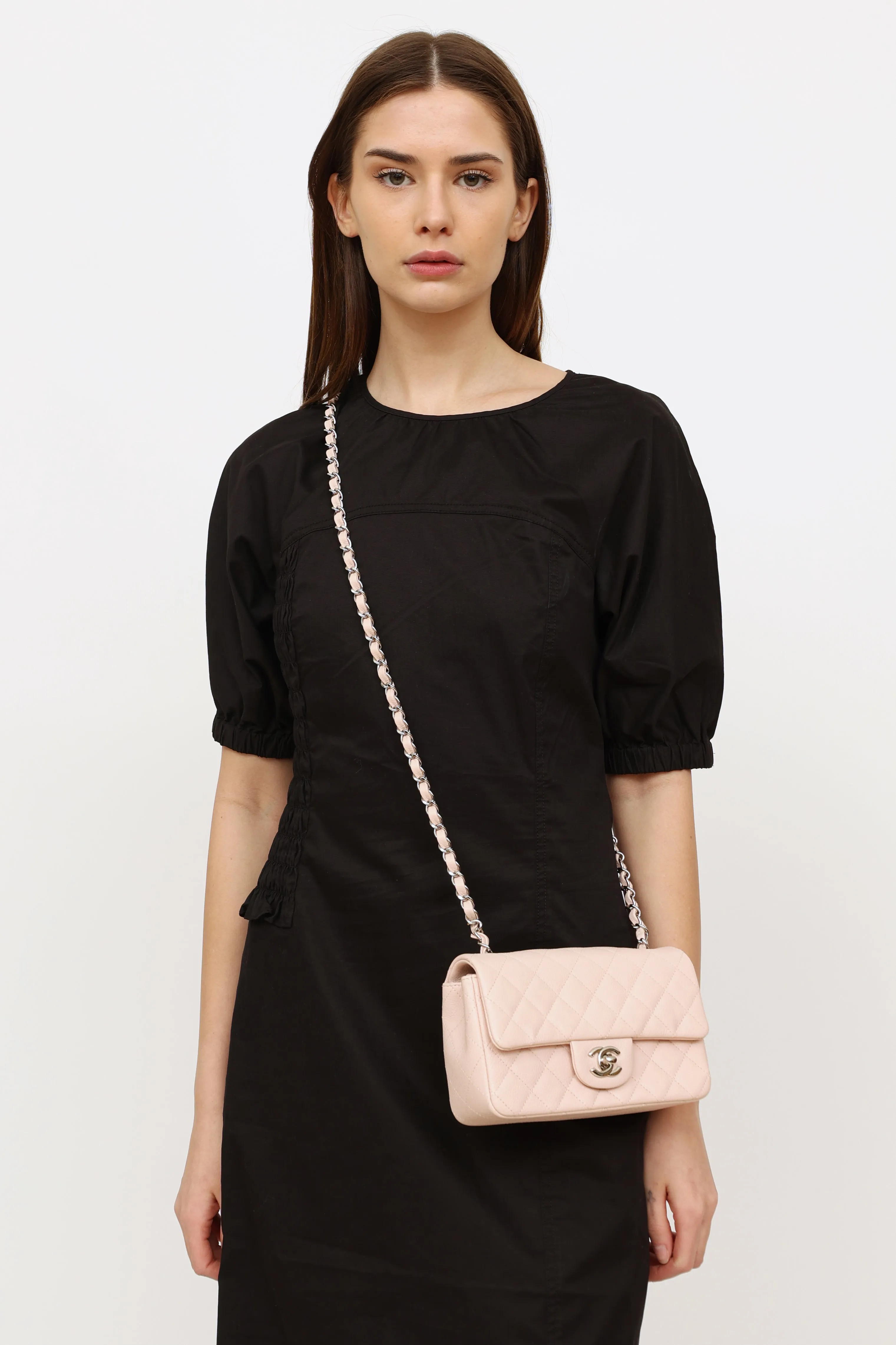 2013 Light Pink Caviar Rectangle Classic Bag