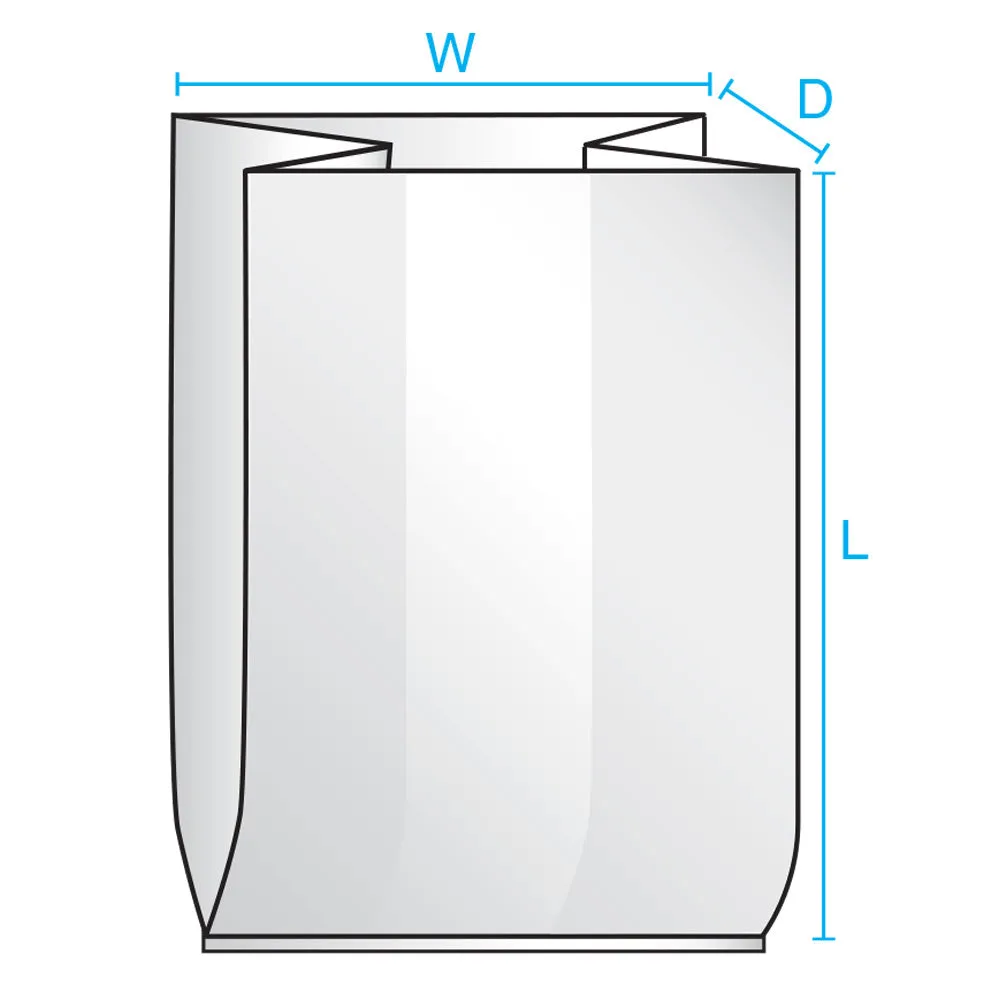 24" x 24" x 48" x 3 mil Clear Eco-Manufactured Plastic Side-Gusseted Bags (Case of 50)