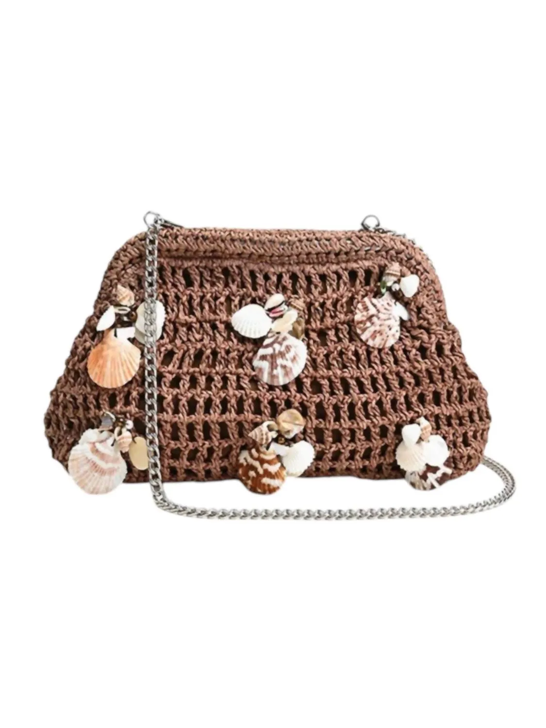 America & Beyond - Women's Crochet Shell Clutch
