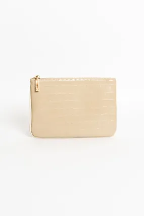 Aviana Cream Croc Pouch