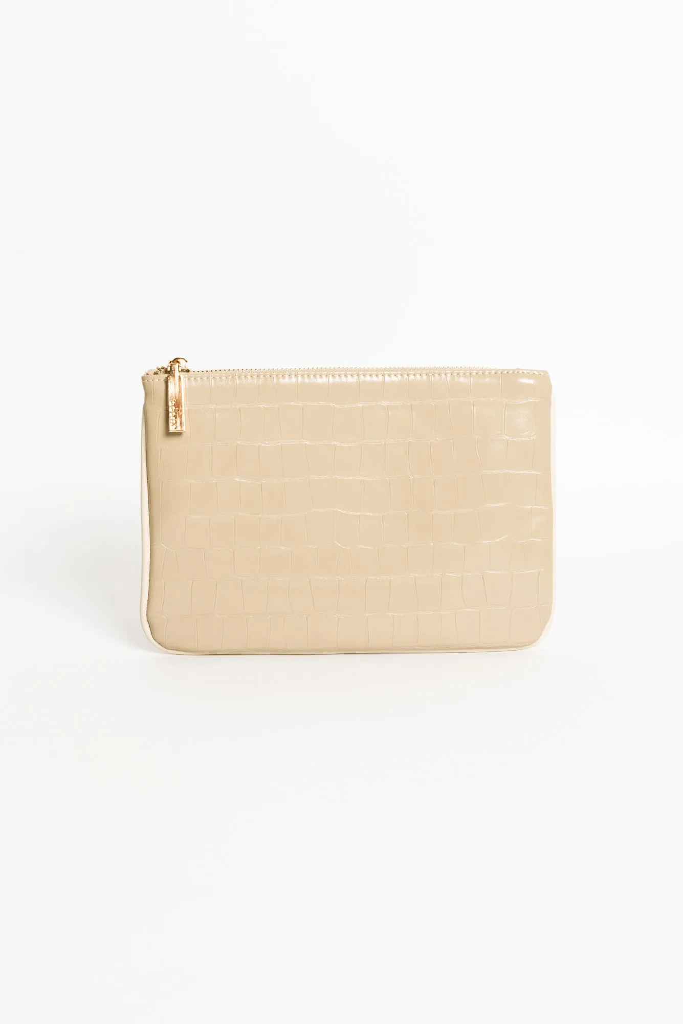Aviana Cream Croc Pouch