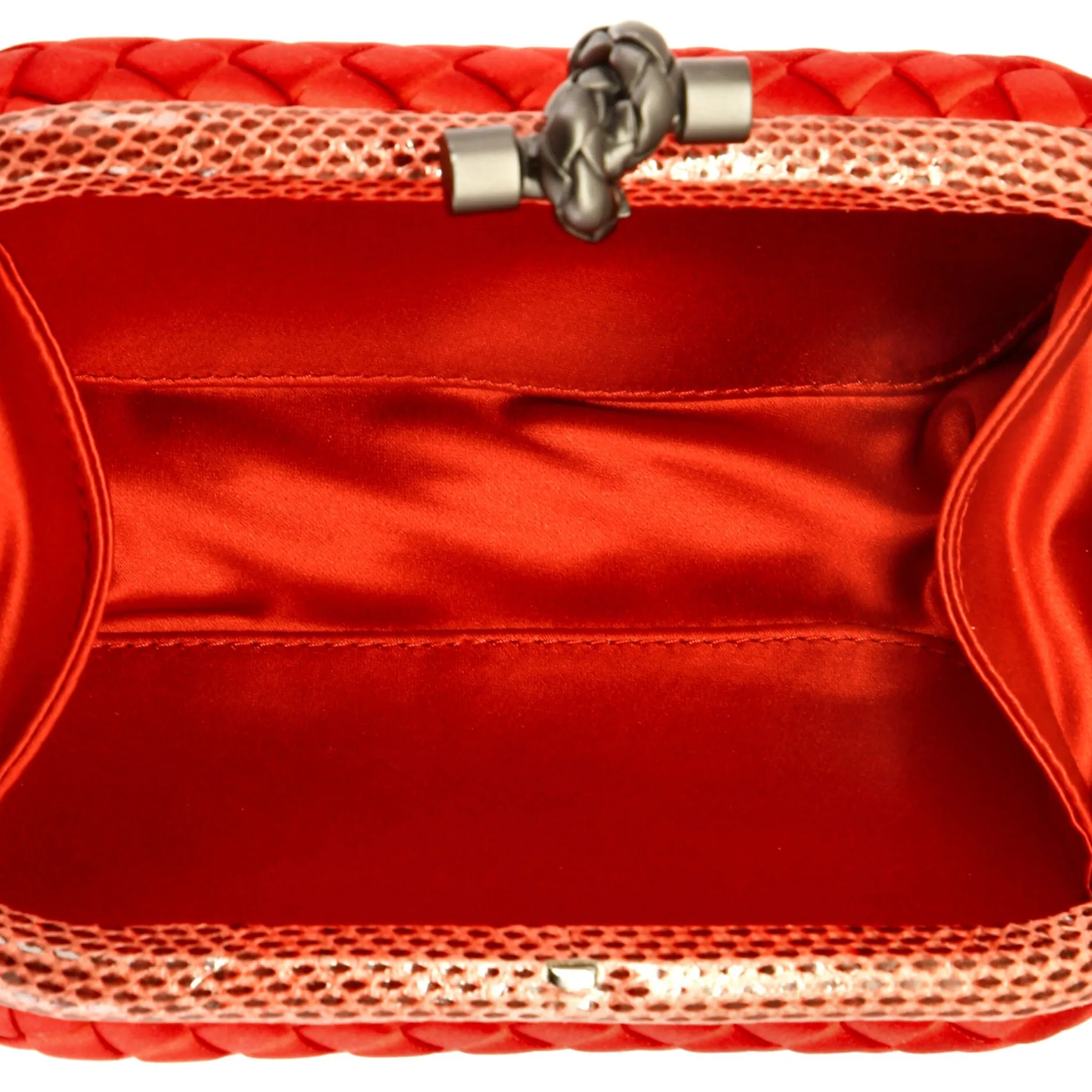 Box Knot Clutch Intrecciato Satin Small