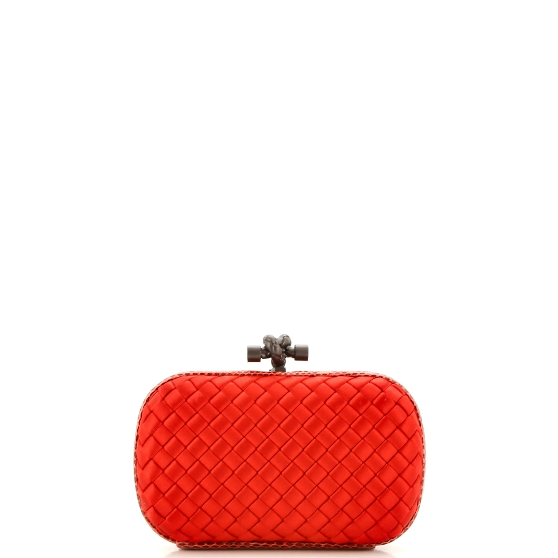 Box Knot Clutch Intrecciato Satin Small