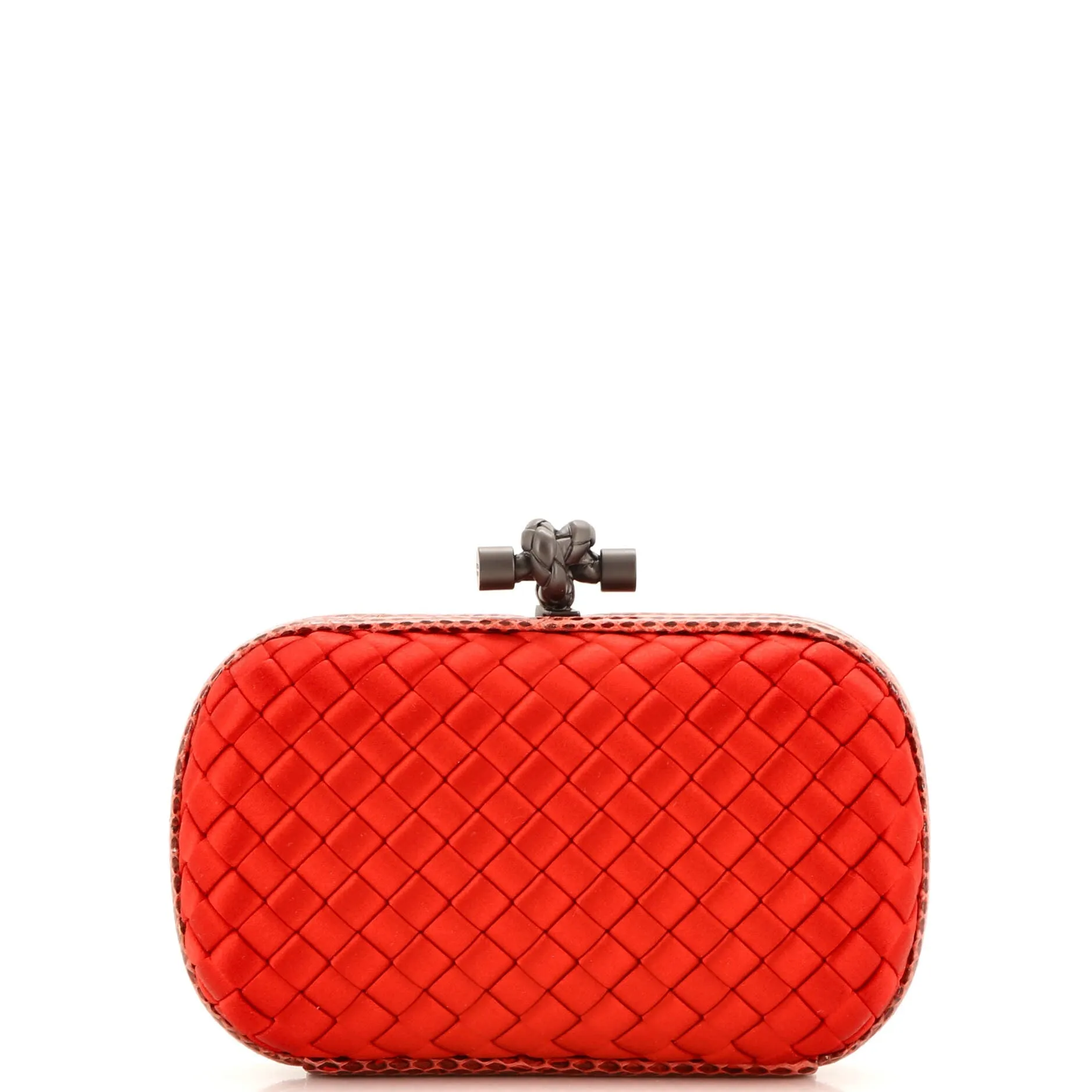 Box Knot Clutch Intrecciato Satin Small
