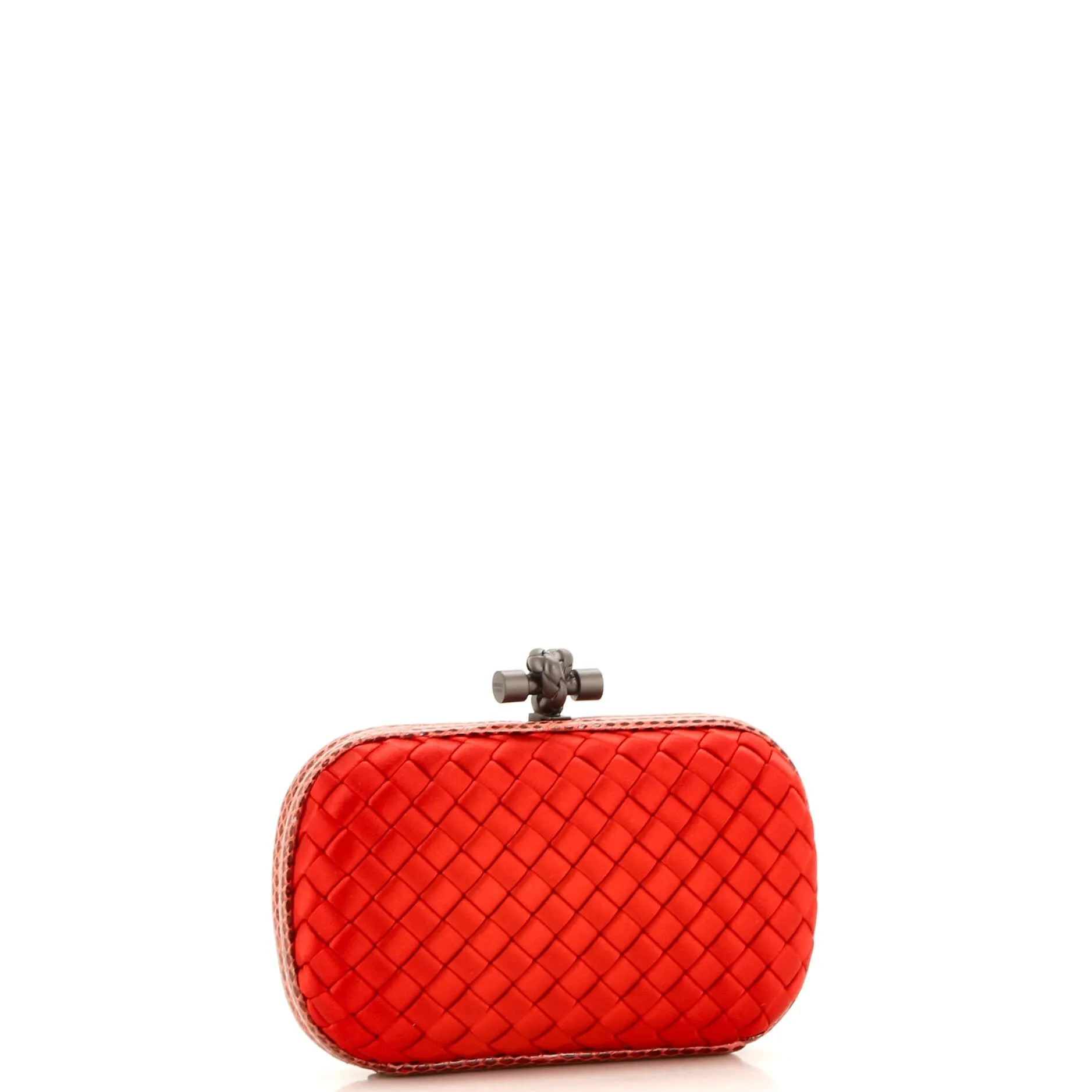 Box Knot Clutch Intrecciato Satin Small