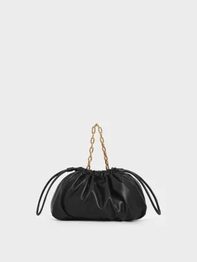 Chain Handle Drawstring Clutch