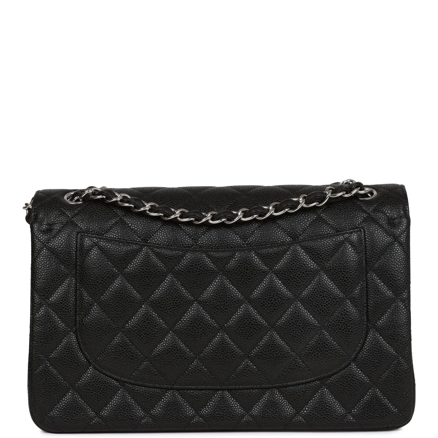 Chanel Jumbo Classic Double Flap Bag Black Caviar Silver Hardware