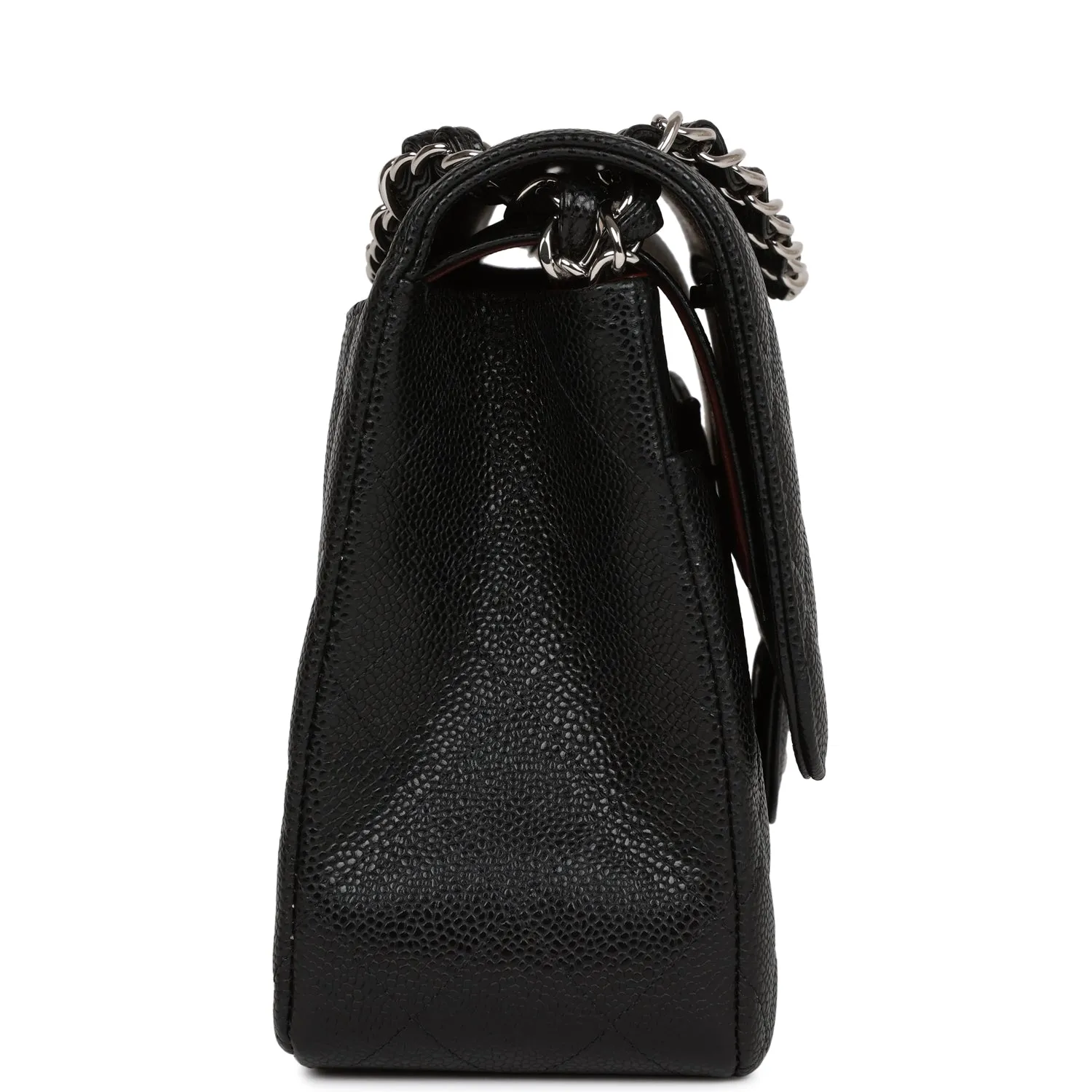 Chanel Jumbo Classic Double Flap Bag Black Caviar Silver Hardware