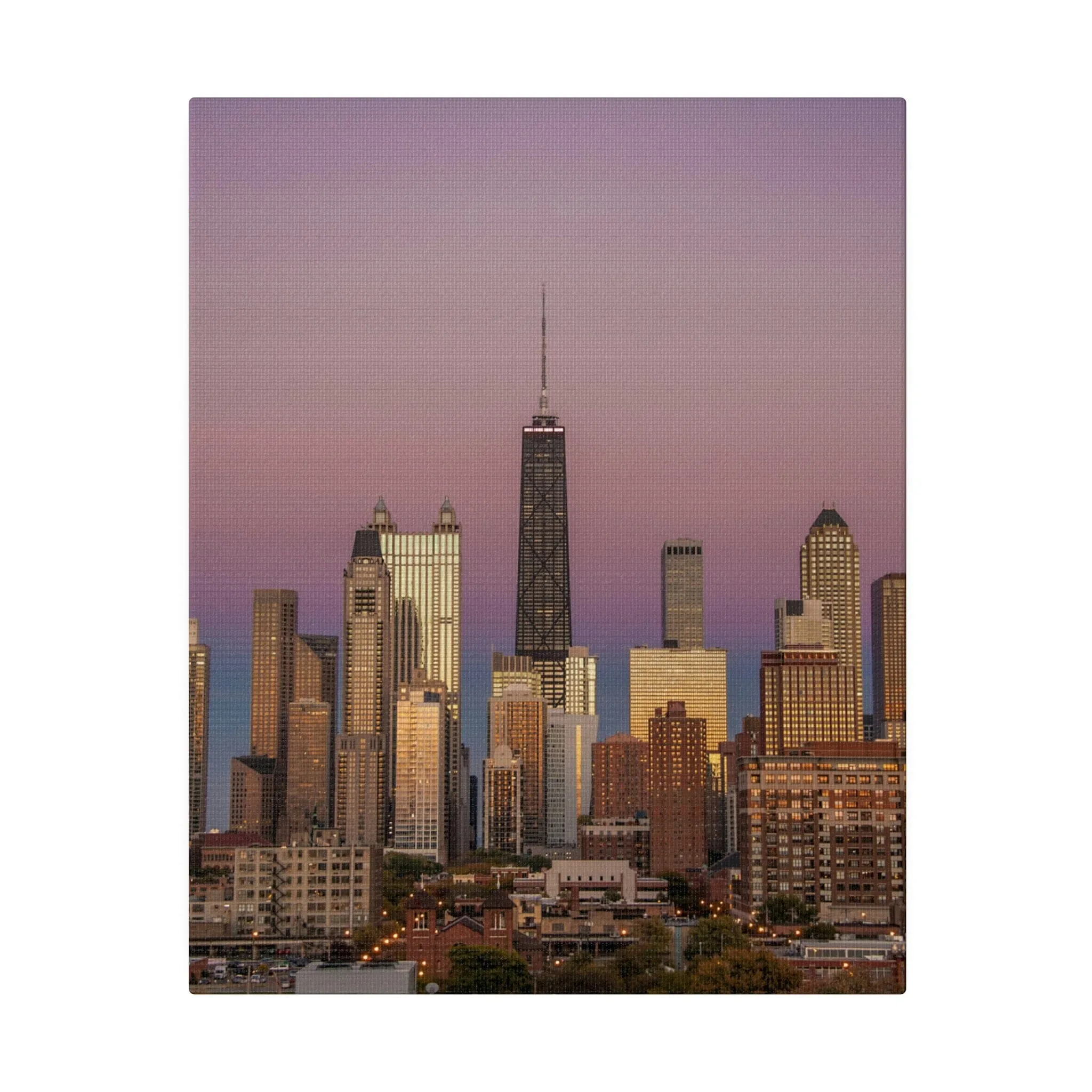 Chicago Sunset Matte Canvas