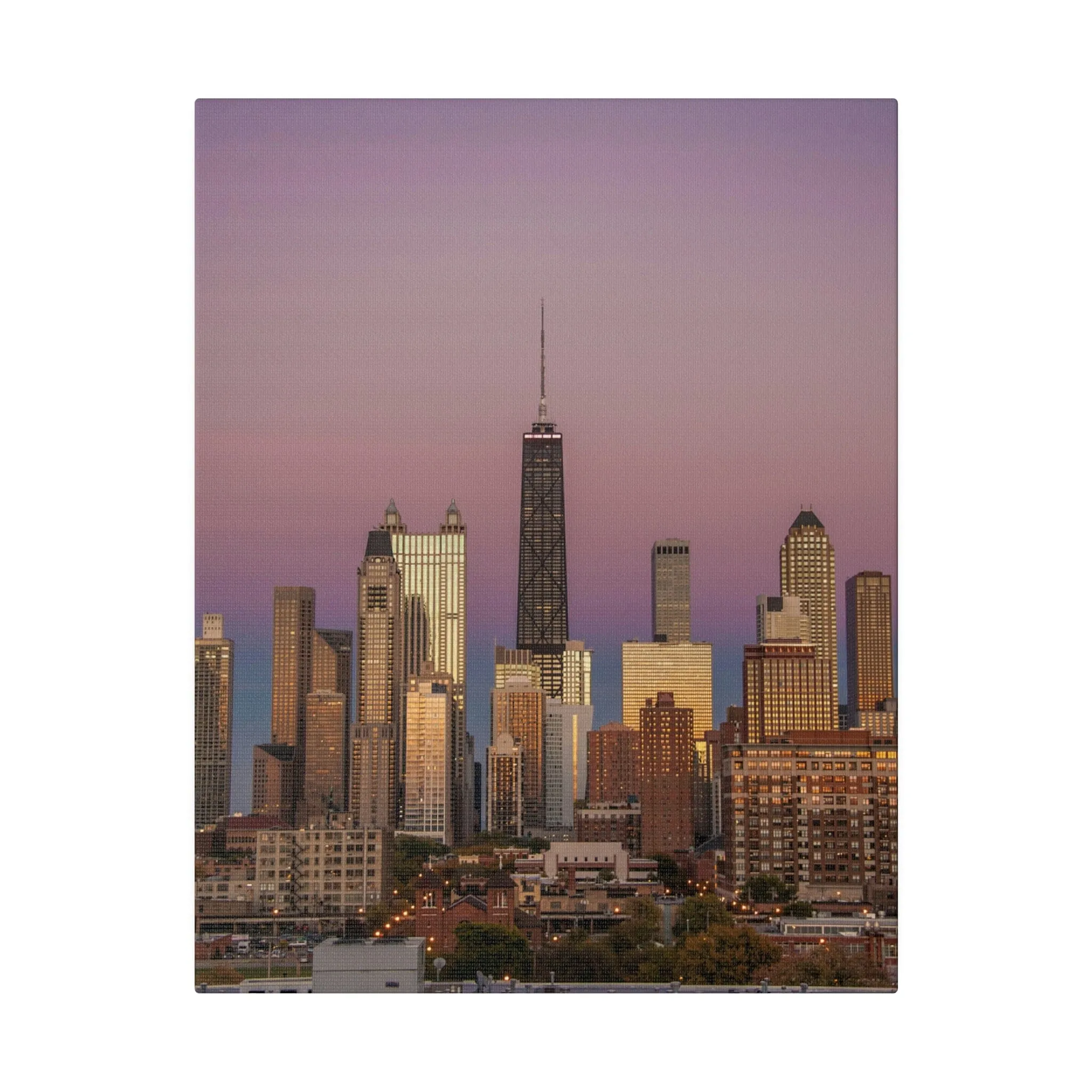 Chicago Sunset Matte Canvas
