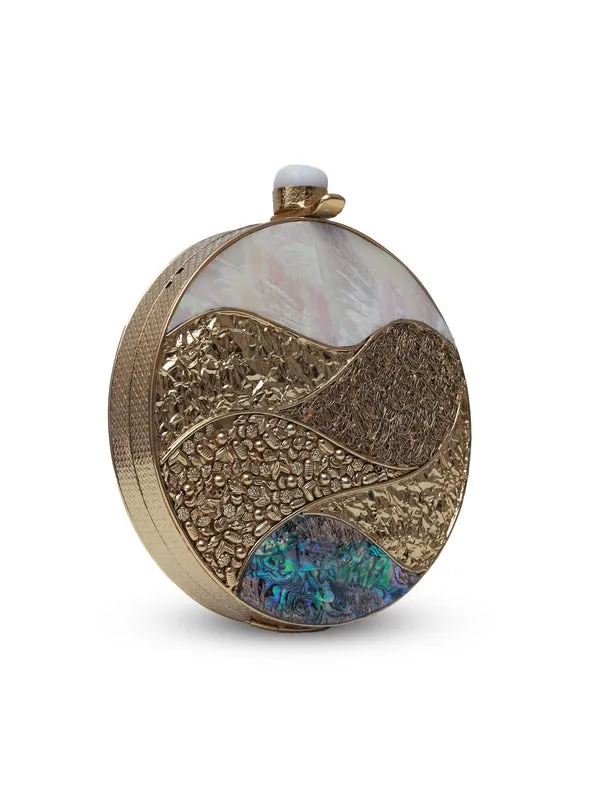 Crescent Round Mother of Pearl Clutch