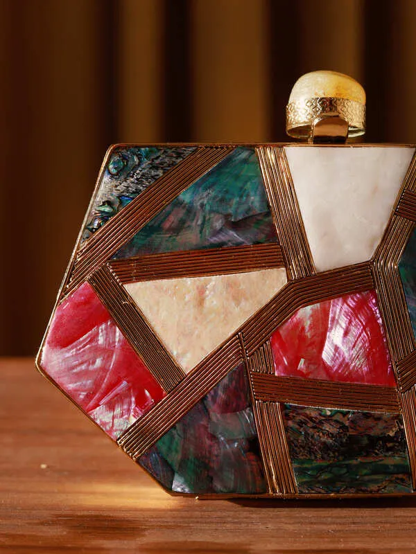 Emily Multicolor Mother of Pearl Clutch