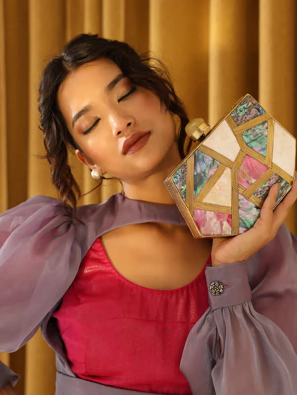 Emily Multicolor Mother of Pearl Clutch