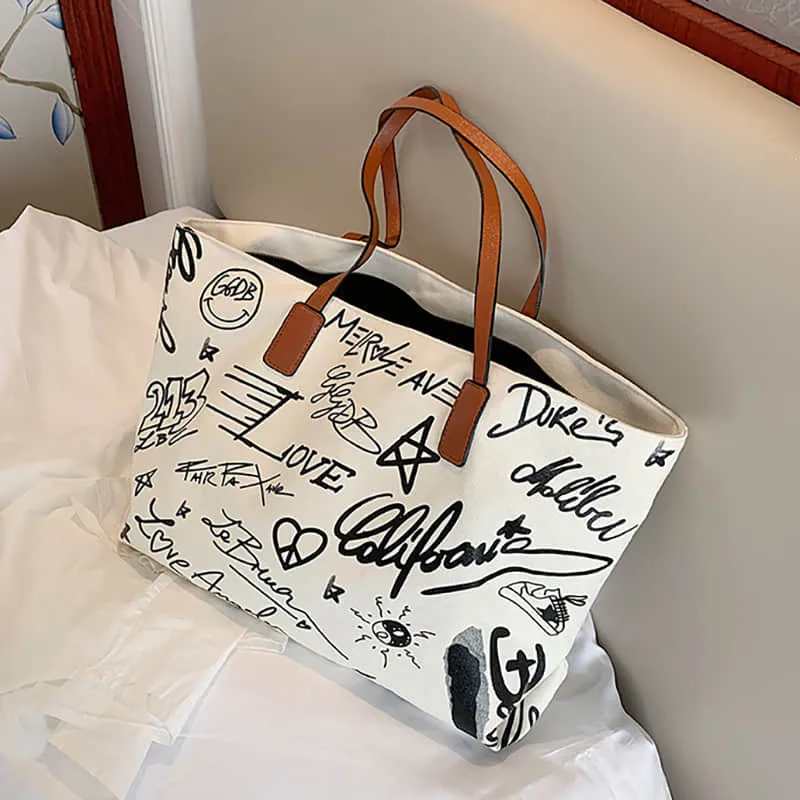 Fashion one-shoulder tote Canvas bag