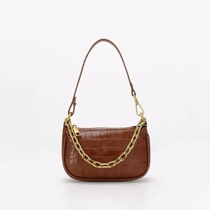 Golden Brown Handbag Chain Purse