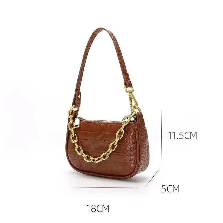 Golden Brown Handbag Chain Purse