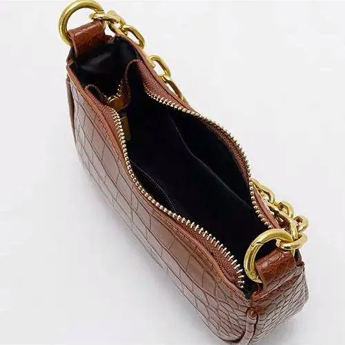 Golden Brown Handbag Chain Purse