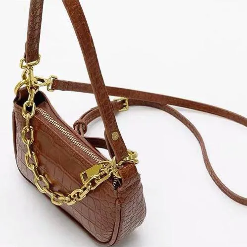 Golden Brown Handbag Chain Purse