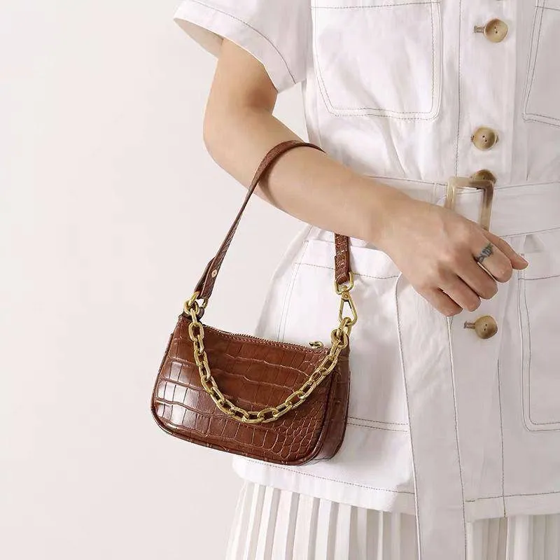 Golden Brown Handbag Chain Purse