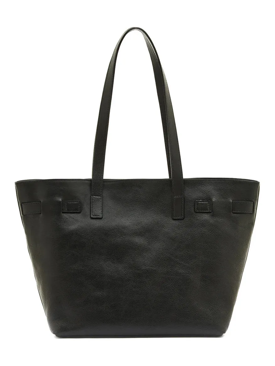 Il Bisonte Elisa Tote in Black Cowhide Leather