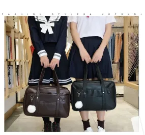 Japanese Casual PU Shoulder Bag Junior High School Students School Bag Handbag Anime Uniform Bag Tote Bags for Women