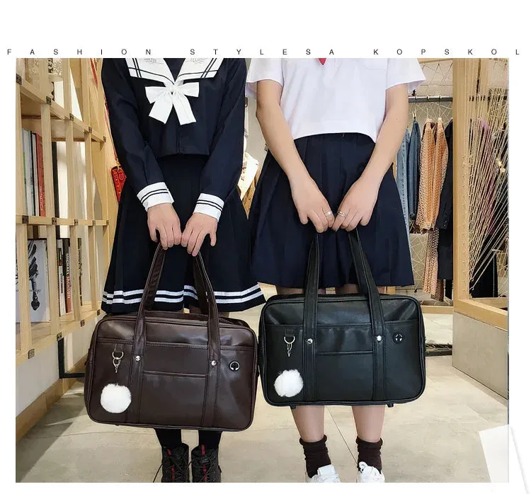 Japanese Casual PU Shoulder Bag Junior High School Students School Bag Handbag Anime Uniform Bag Tote Bags for Women