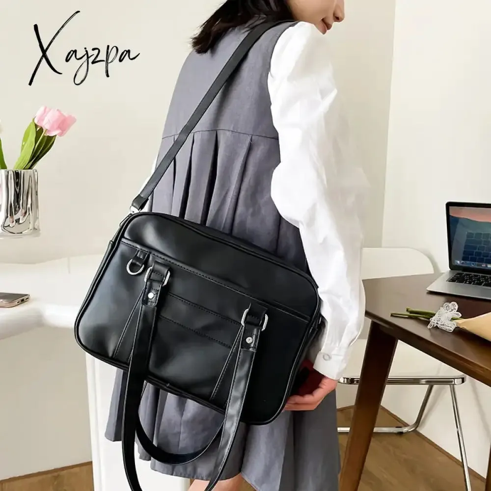 Japanese Preppy Style Shoulder Bag Women PU Leather JK Uniform Bag Girls Handbags Pure Color Crossbody Bags Itabag Tote Bolso