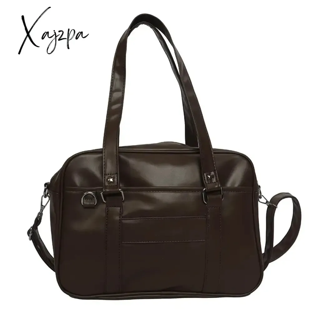 Japanese Preppy Style Shoulder Bag Women PU Leather JK Uniform Bag Girls Handbags Pure Color Crossbody Bags Itabag Tote Bolso