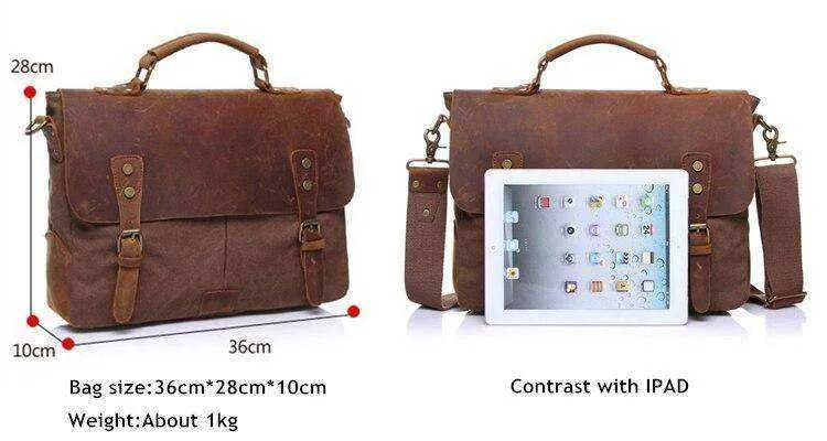 Men's Vintage Handbag Genuine Leather Shoulder Bag