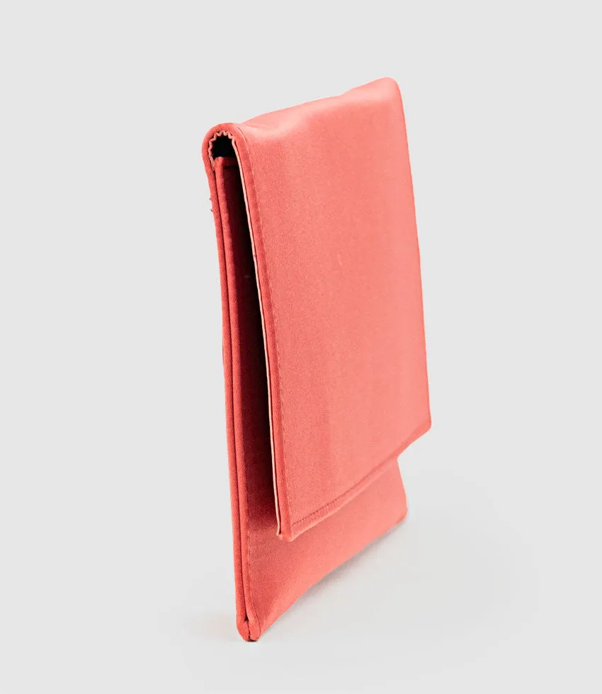 NEVE Envelope Clutch in Red Satin