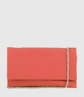 NEVE Envelope Clutch in Red Satin