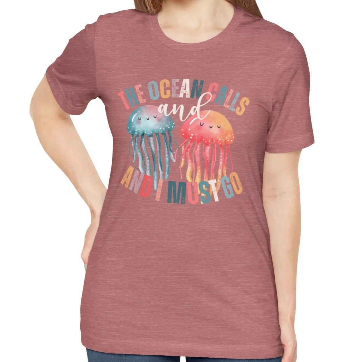 Ocean Calling Jellyfish Women's Bella Canvas Tee