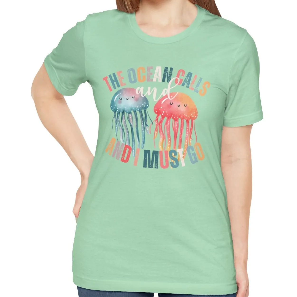 Ocean Calling Jellyfish Women's Bella Canvas Tee