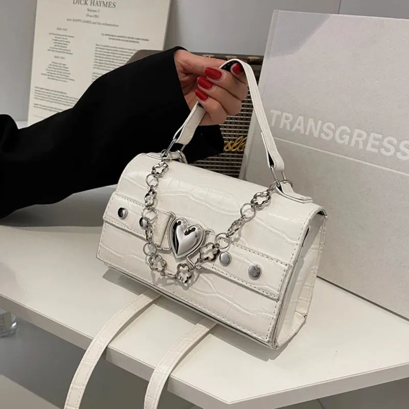 UAKISS  -  PU Leather Women Small Square Shoulder Bags Cool Girls Female Clutch Purse and Handbags Crocodile Pattern Ladies Crossbody Bags