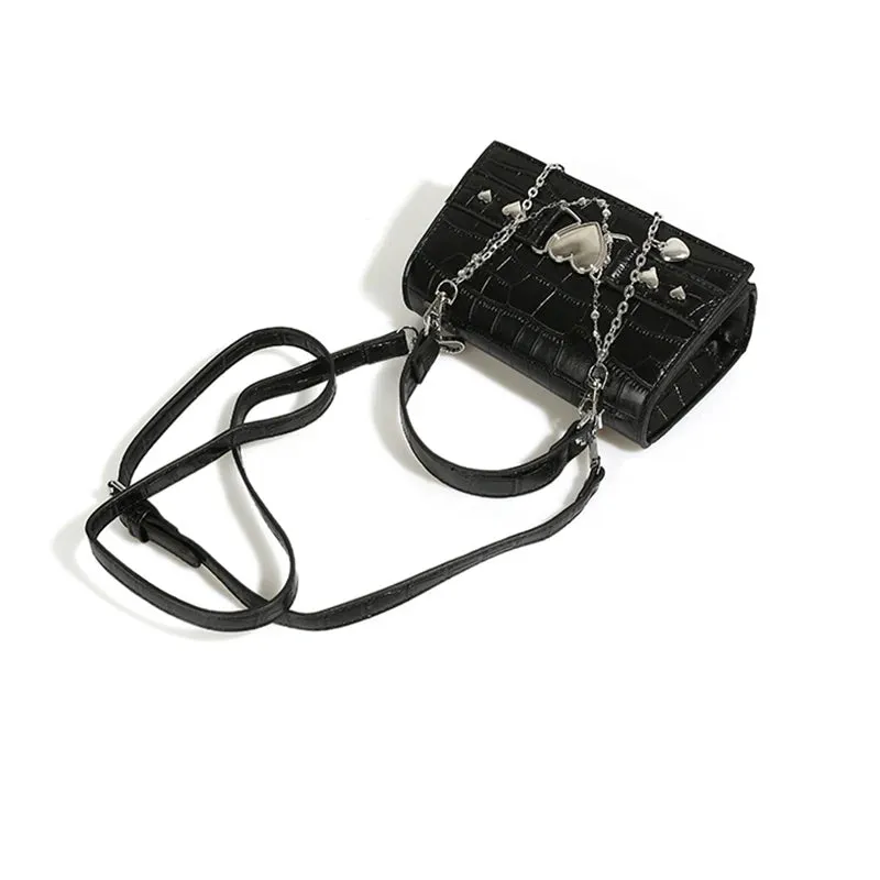 UAKISS  -  PU Leather Women Small Square Shoulder Bags Cool Girls Female Clutch Purse and Handbags Crocodile Pattern Ladies Crossbody Bags