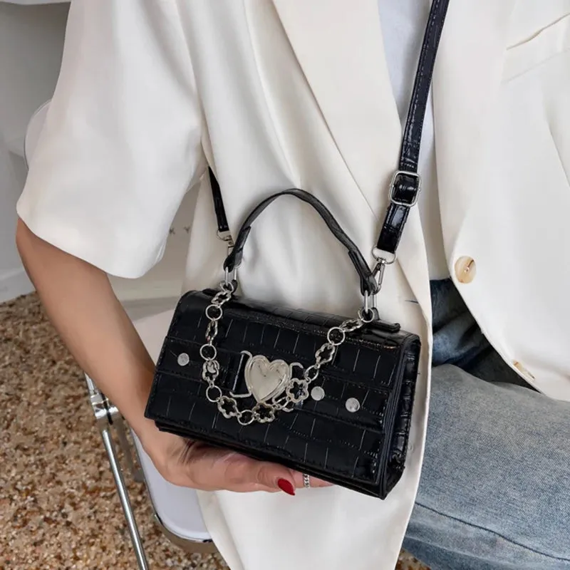 UAKISS  -  PU Leather Women Small Square Shoulder Bags Cool Girls Female Clutch Purse and Handbags Crocodile Pattern Ladies Crossbody Bags